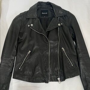 Madewell Black Leather Asymmetrical Moto Jacket